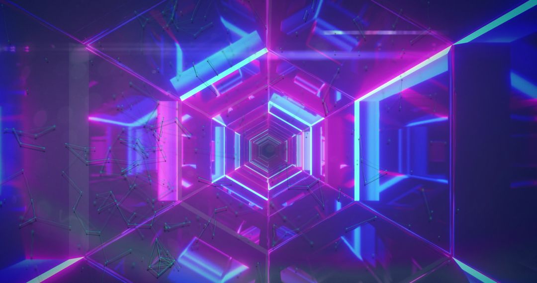 Futuristic Abstract Design with Neon Colors and Lighting Effects