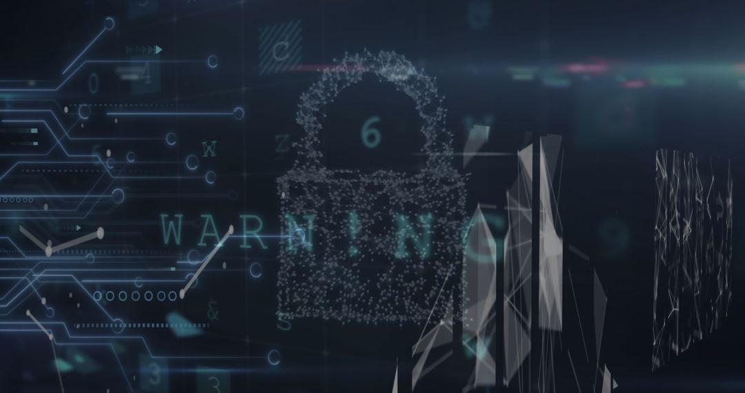 Digital Padlock Security Concept with Data Elements