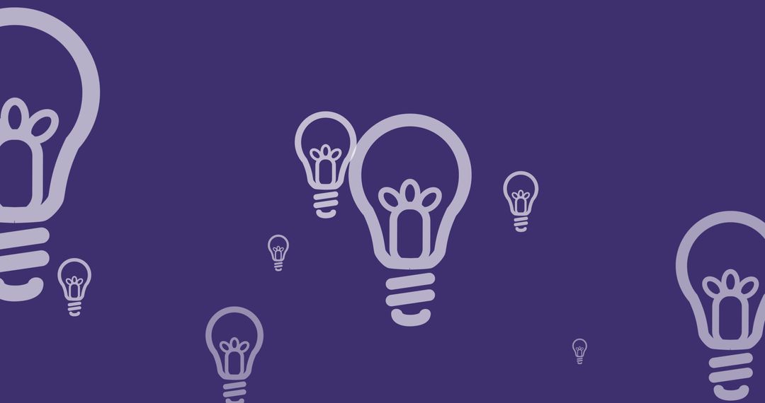 White Light Bulbs on Purple Background Symbolizing Innovation