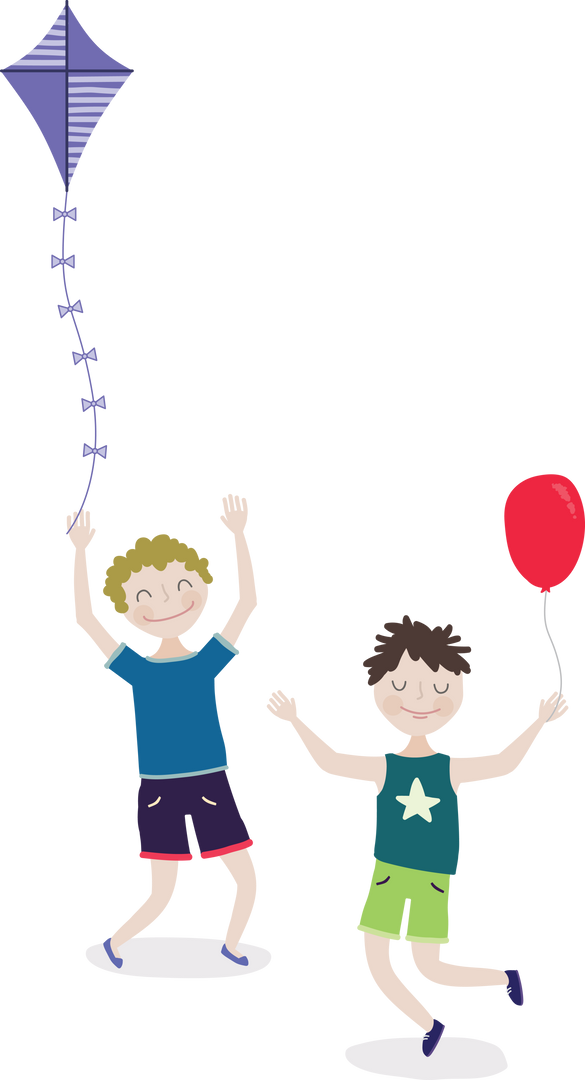 Transparent Joyful Children with Kite and Balloon - Download Free Stock Images Pikwizard.com