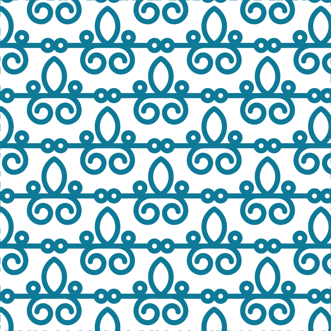 Seamless Blue Ornamental Pattern on Transparent Background