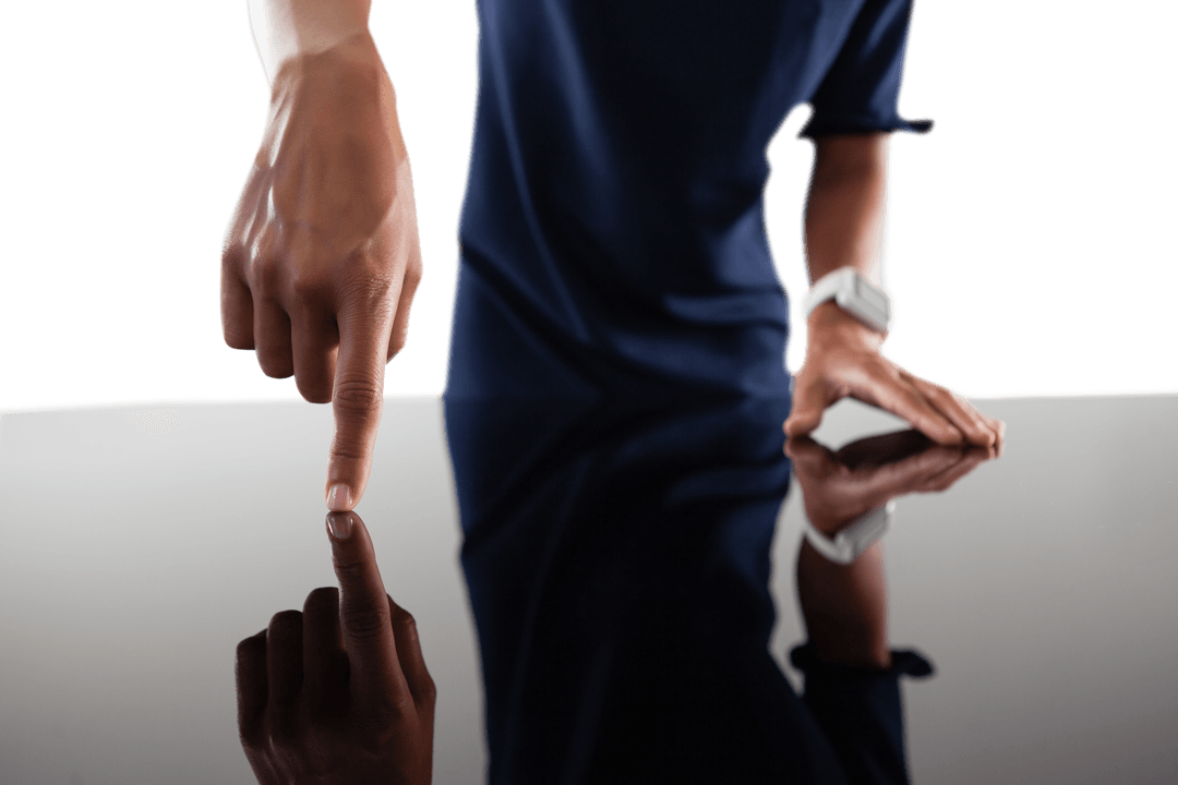 Businesswoman Interaction with Transparent Digital Interface