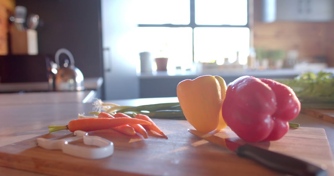 Fresh Vegetables on Counter in Sunlit Modern Kitchen - Free Images, Stock Photos and Pictures on Pikwizard.com