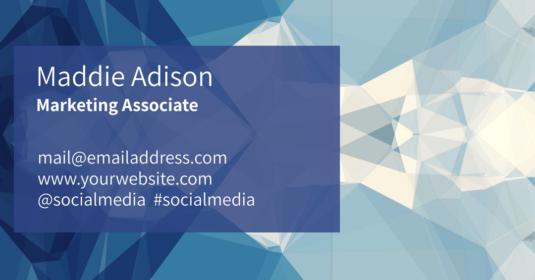 Modern Business Card Template with Geometric Blue Background - Download Free Stock Templates Pikwizard.com