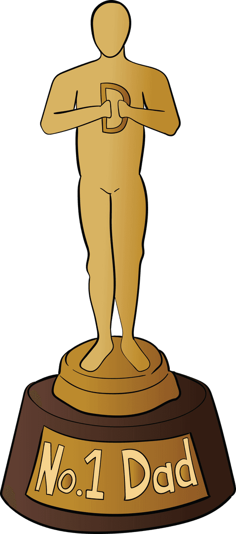 Transparent Golden No. 1 Dad Trophy Vector for Father's Day
