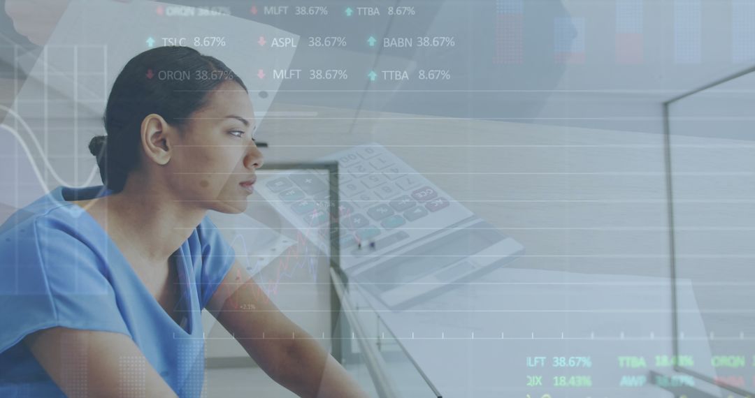 Thoughtful Nurse Analyzing Dual Role of Healthcare and Economy