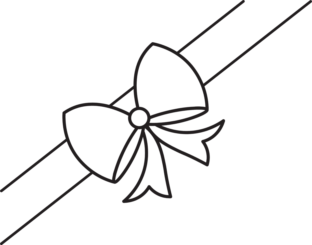 Elegant Ribbon and Bow Illustration on Transparent Background