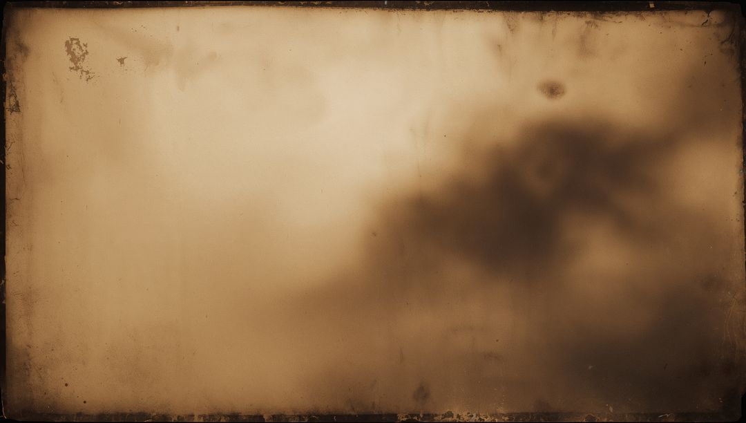 Aged Sepia Film Texture Featuring Dark Vignette, Water Stains, Scratches and Flecks