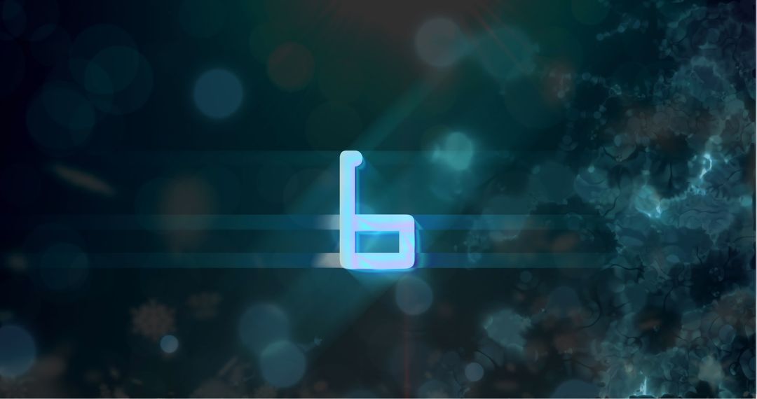 Retro Digital Number Six Countdown on Damaged Screen