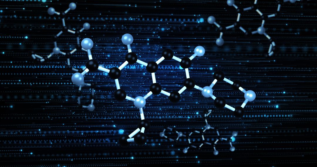Molecular Structure Neon Light Technology Animation