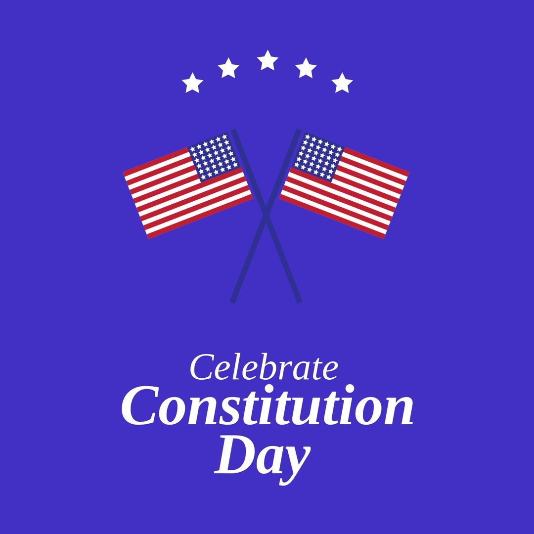 American Flags with Text Celebrating Constitution Day