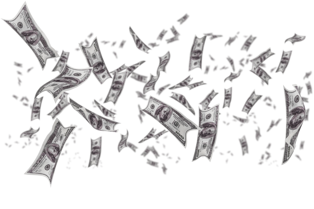 Transparent Illustration of Dollar Banknotes Scattered in Air - Download Free Stock Images Pikwizard.com