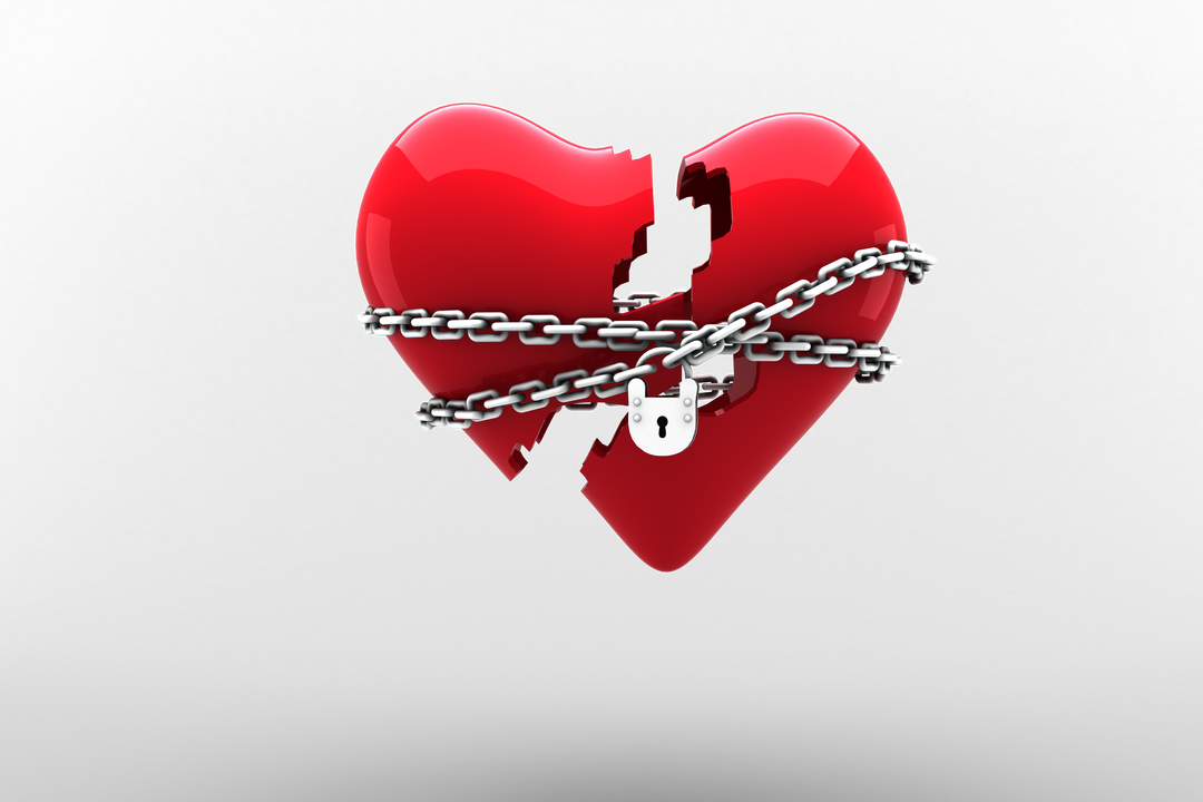 3D Transparent Illustration of Broken Heart Chained and Locked - Download Free Stock Images Pikwizard.com