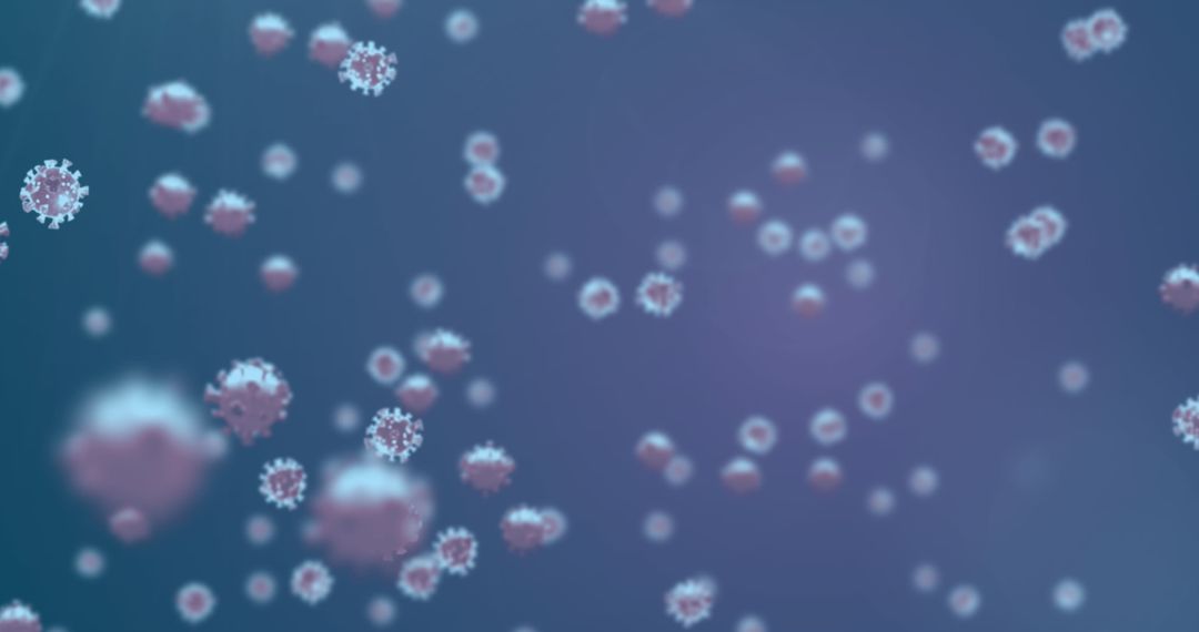 Floating Viral Particles in Microscopic Visualization