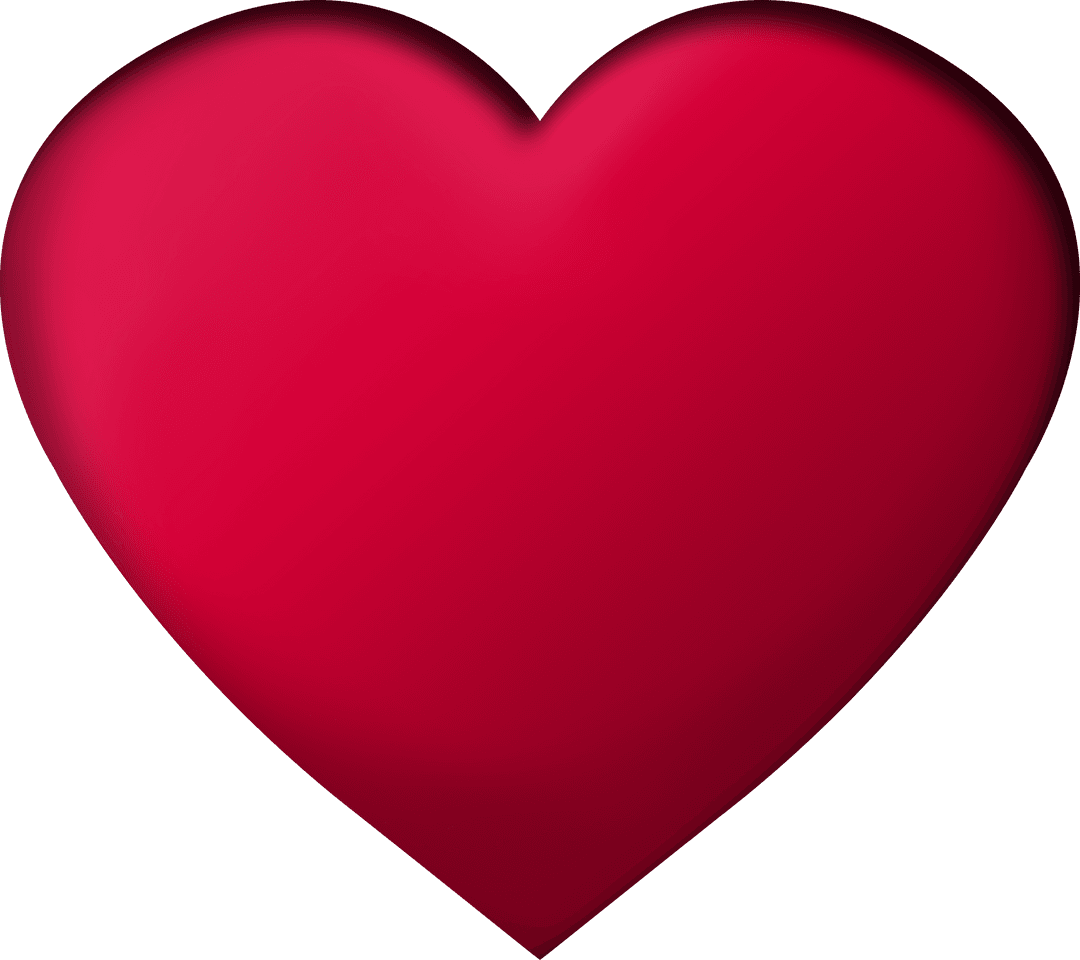 Red Heart Illustration on Transparent Background