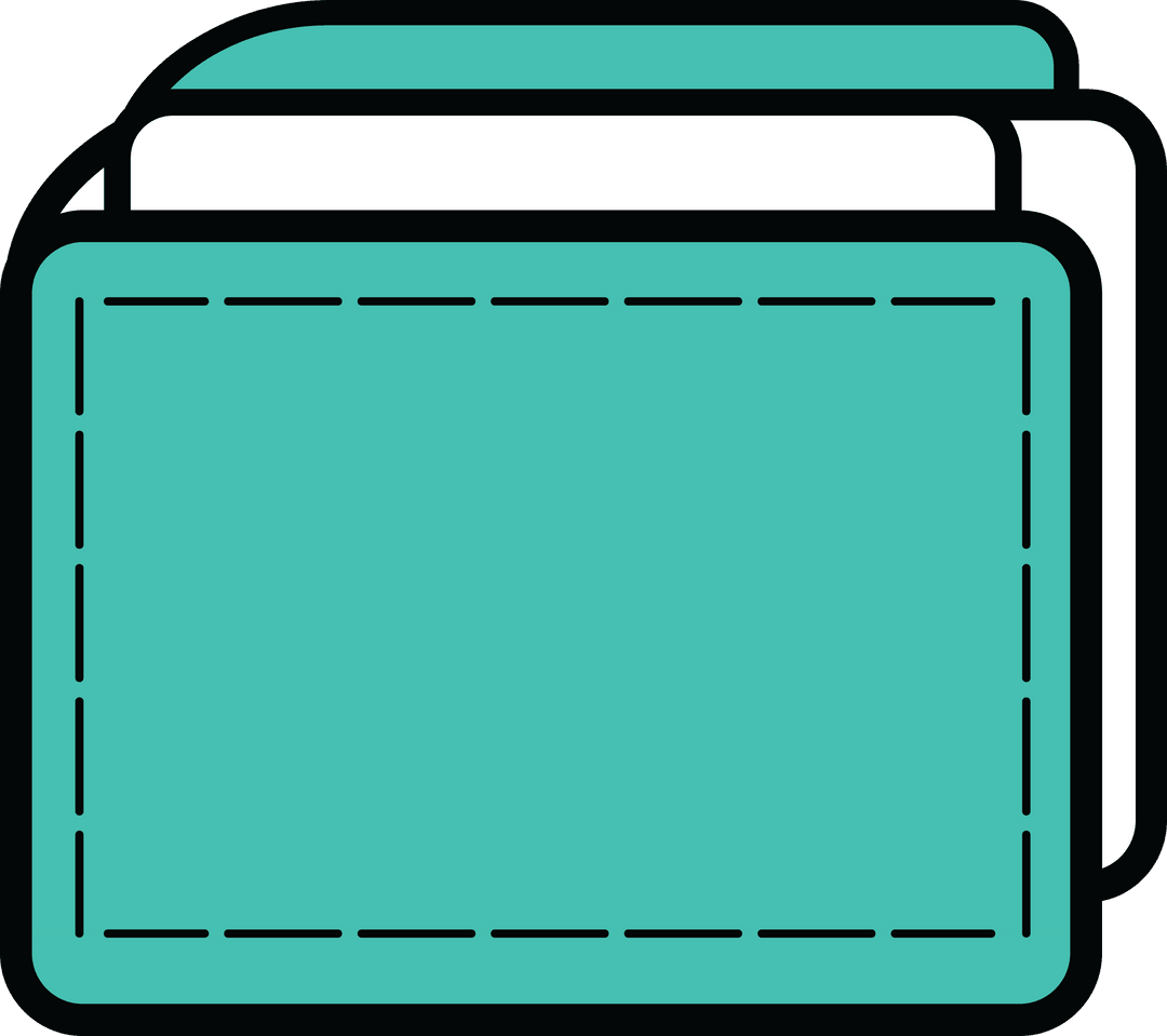 Digital Illustration of Folder with Documents on Transparent Background