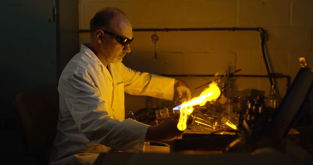 Scientist Handling High Temperature Equipment in Laboratory - Free Images, Stock Photos and Pictures on Pikwizard.com