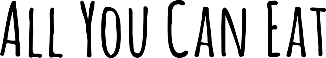 All You Can Eat Typography with Transparent Background for Food Themes