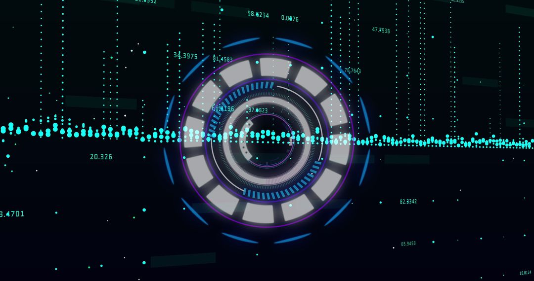 Futuristic HUD Interface with Dynamic Data Streams