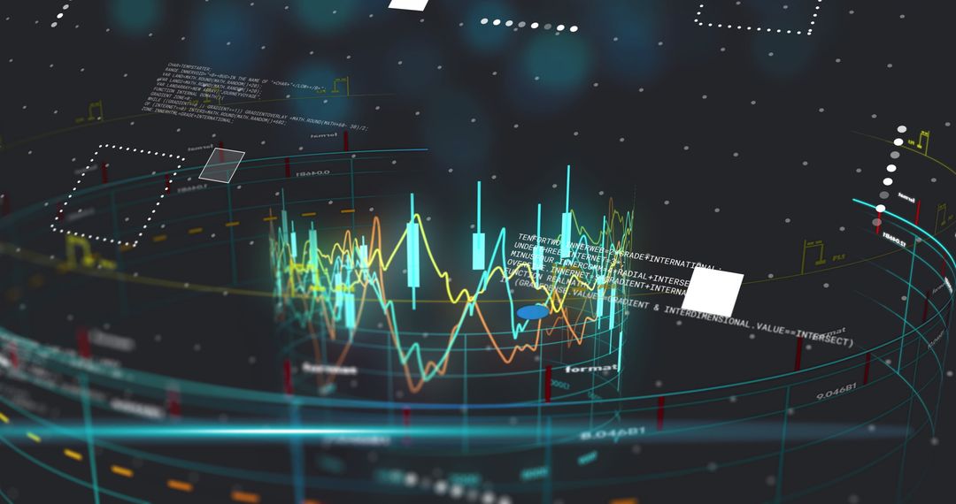 Financial Data Visualization on Dark Background