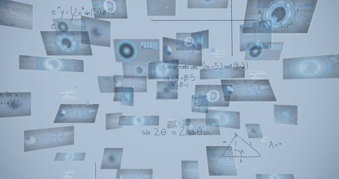 Futuristic Data Analytics with Math Equations Background