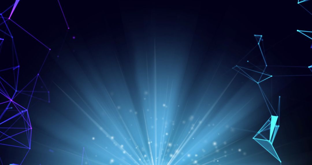 Abstract Neural Network Connections and Blue Light Space Theme