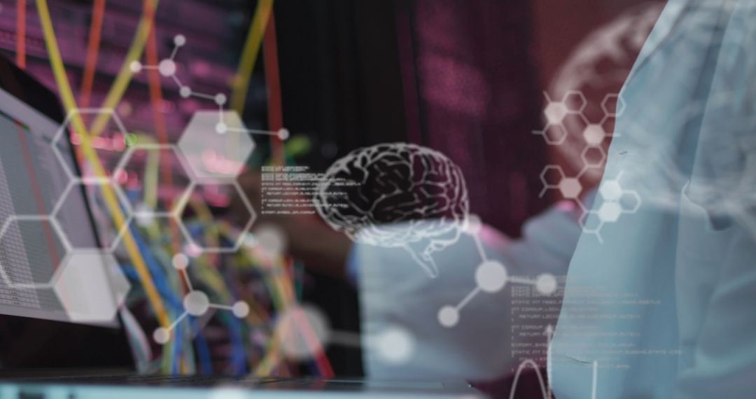 AI and Data Processing Concept in Advanced Server Room