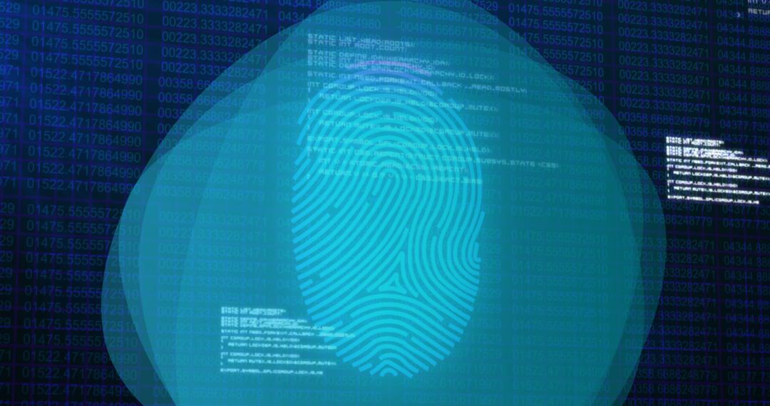 digital fingerprint scanning over binary code - Free Images, Stock Photos and Pictures on Pikwizard.com
