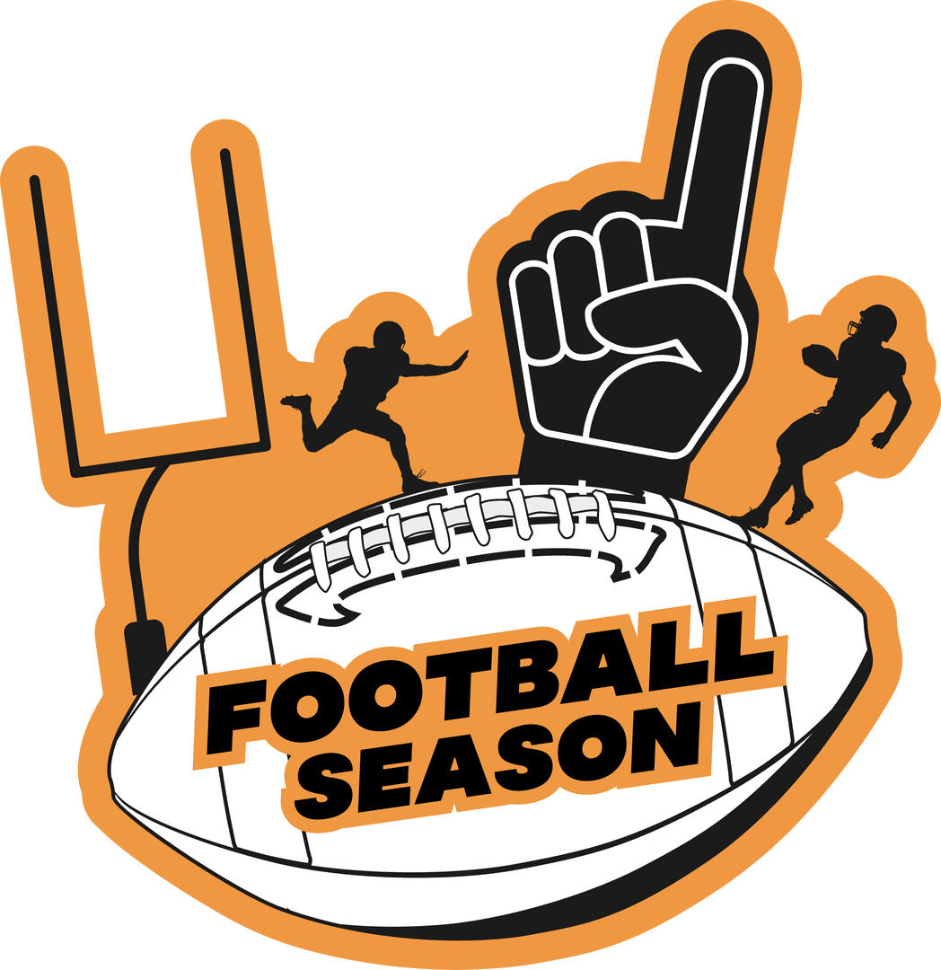 Energetic Football Season Design on Transparent Background