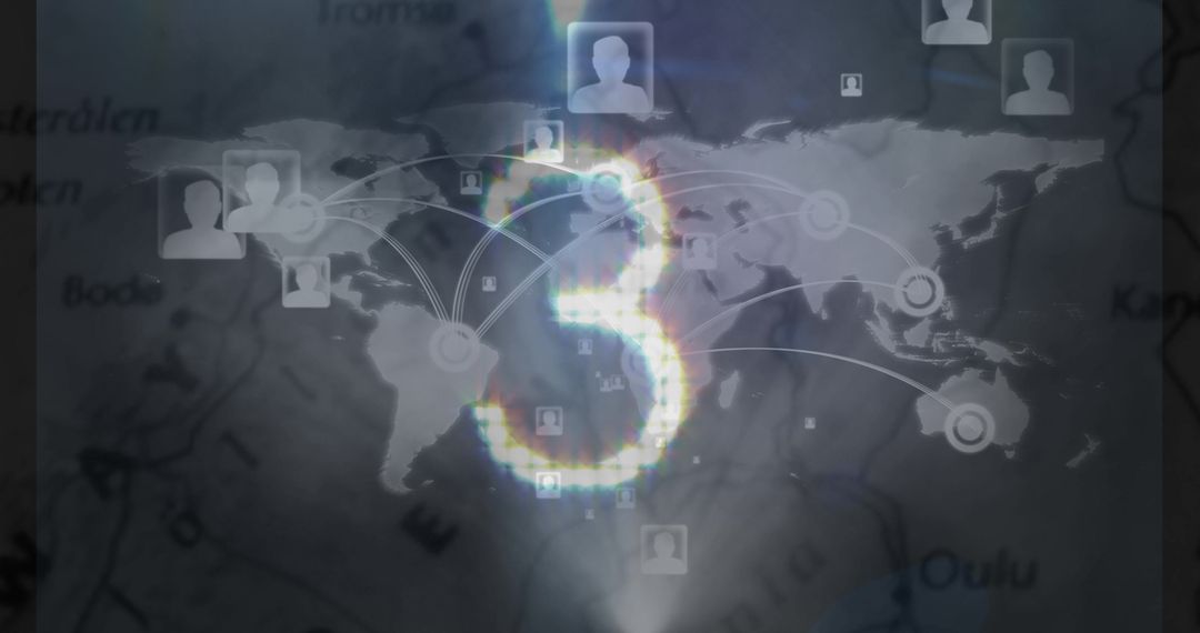 Global Network with Countdown Timer Technology Concept