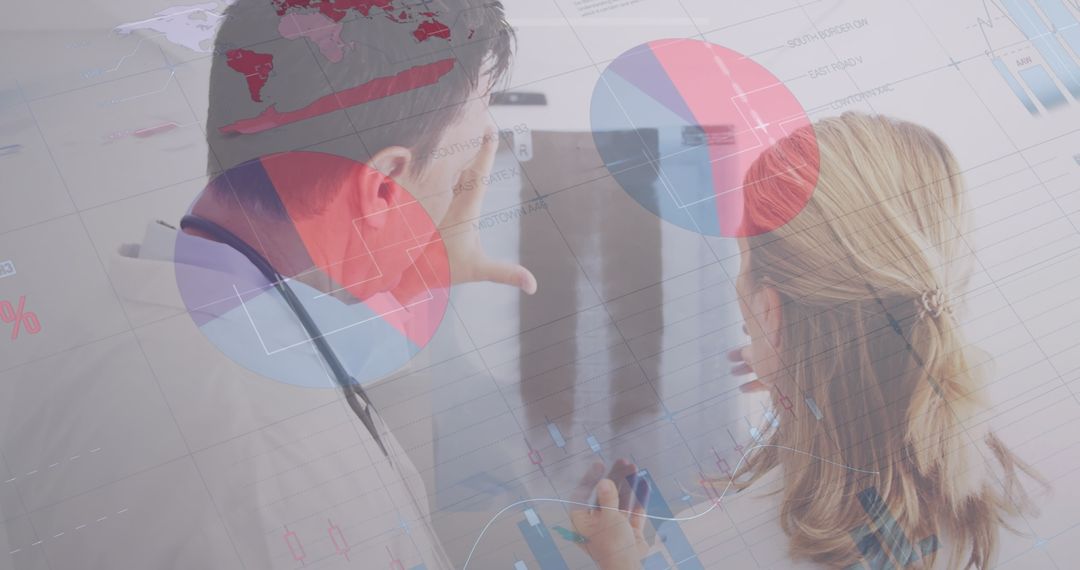 Doctors Analyzing X-ray with Data Overlay for Healthcare Insights