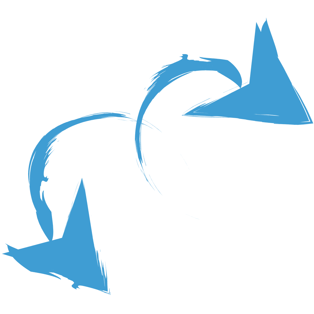 Blue Arrows Illustrating Direction and Choice on Transparent Background