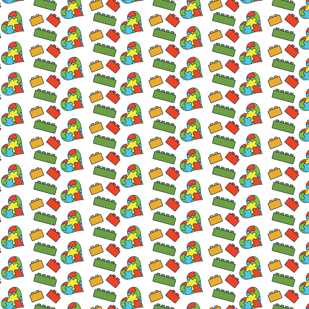 Colorful Heart and Building Block Pattern on Transparent Background - Download Free Stock Images Pikwizard.com