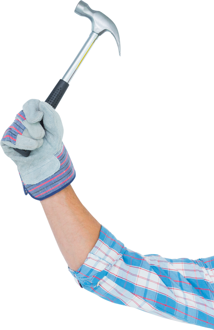 Hand of Caucasian Man Holding Hammer on Transparent Background, Perfect for Renovation Themes - Download Free Stock Images Pikwizard.com