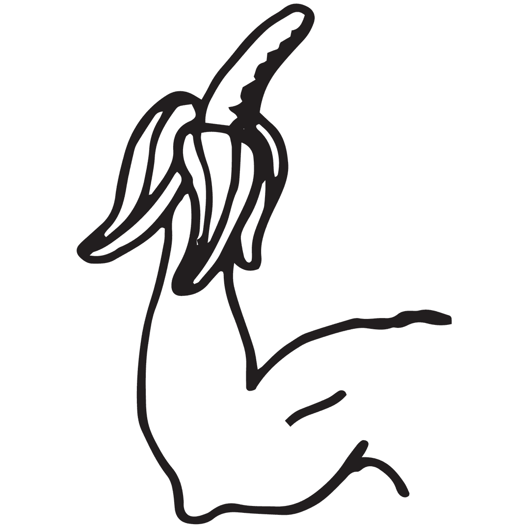 Transparent Hand Holding Rough Banana Sketch