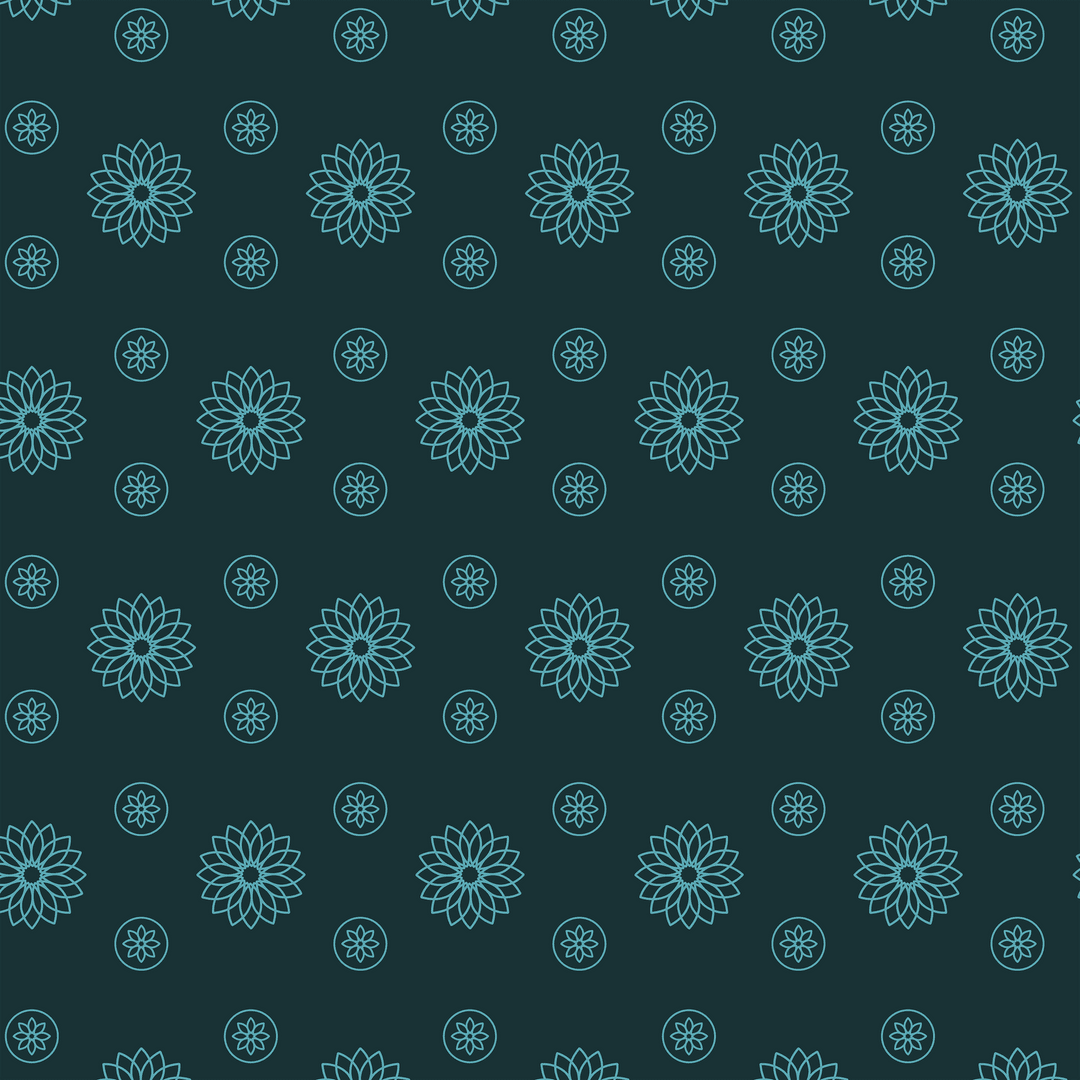 Seamless Green Flower Pattern on Transparent Vector
