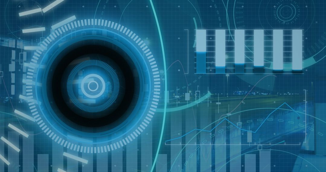 Futuristic Holographic Digital Interface with Data Visualization