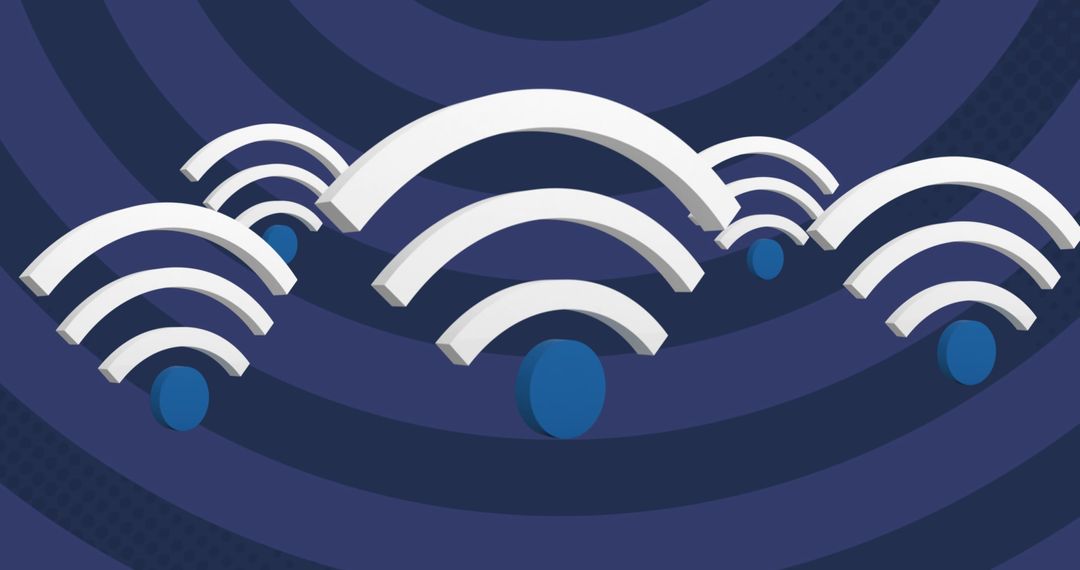 Multiple WiFi Icons Overlapping with Blue Pulsating Background - Free Images, Stock Photos and Pictures on Pikwizard.com