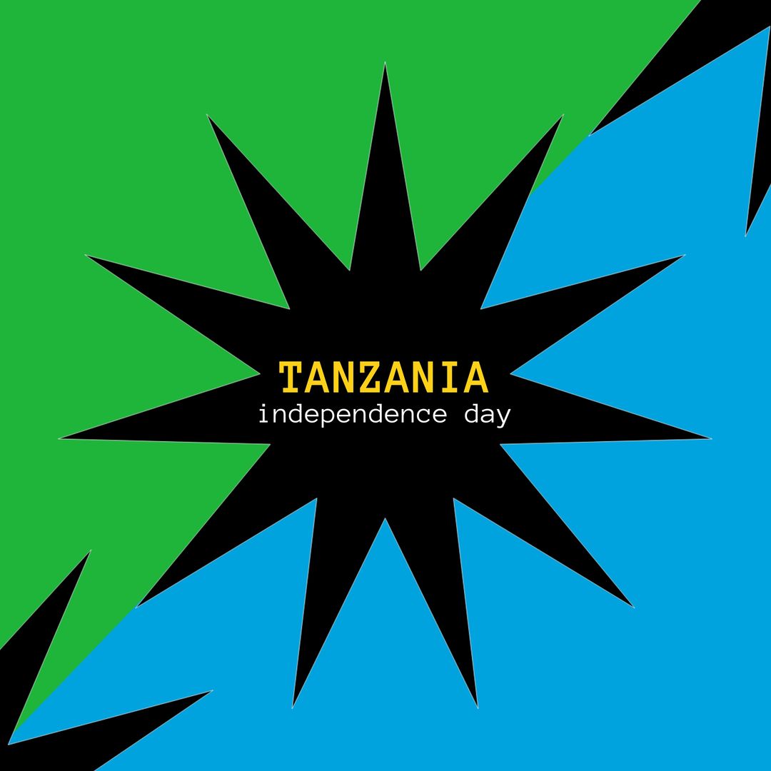 Tanzania Independence Day Graphic with Starburst Design - Download Free Stock Templates Pikwizard.com