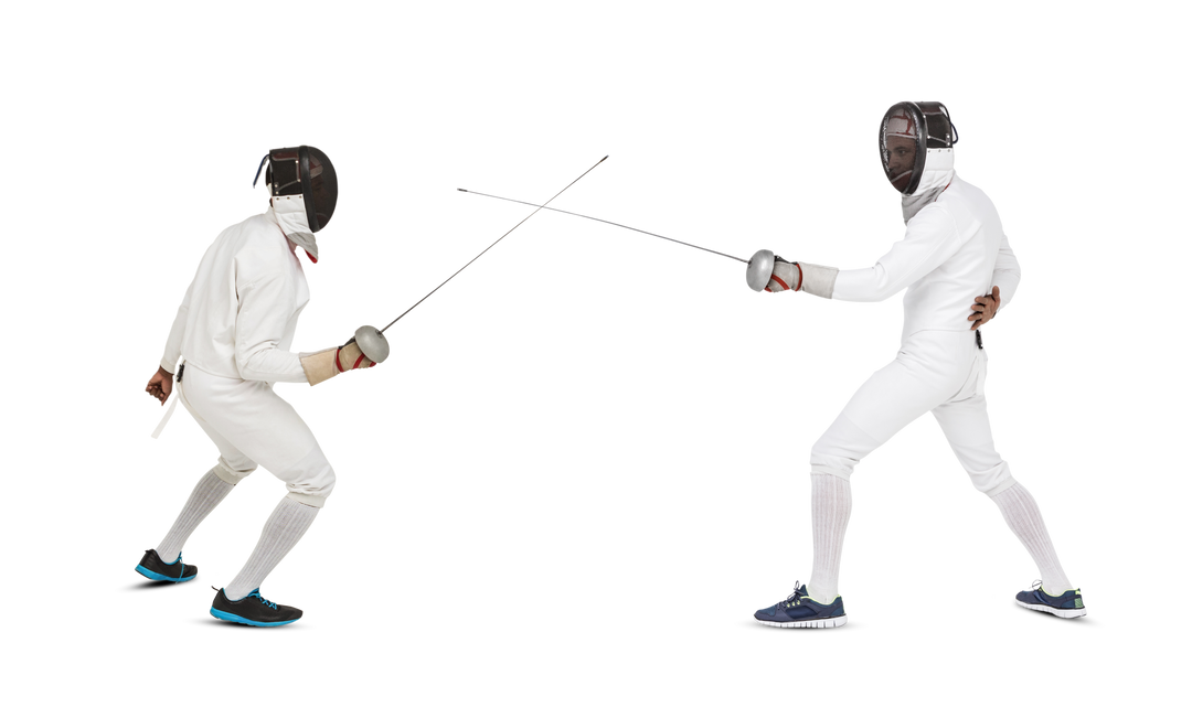 Two Fencing Males Sporting Duel with Transparent Background - Download Free Stock Images Pikwizard.com