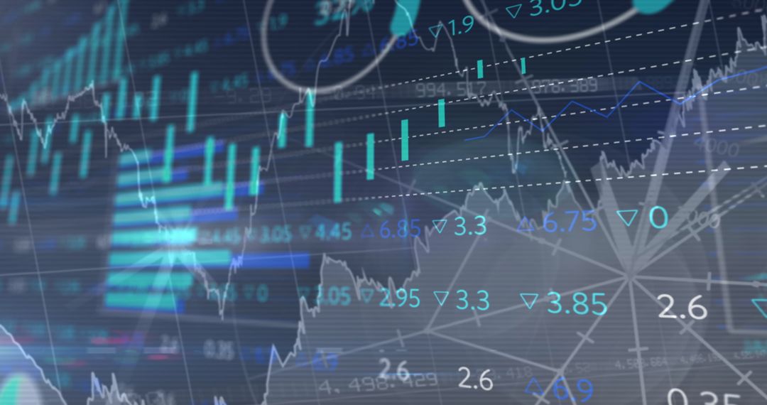 Abstract Digital Interface with Financial Data Overlay