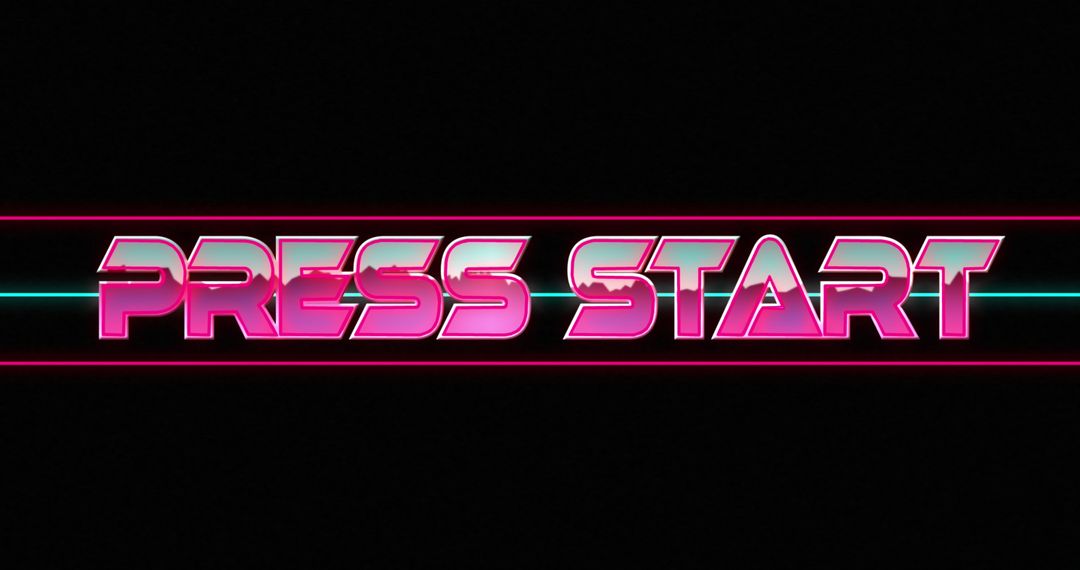 Retro Neon Press Start Game Design