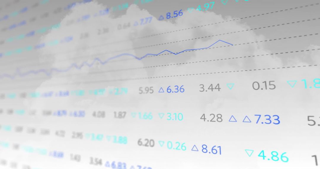 Digital Data Graphs with Cloudy Background for Business Intelligence