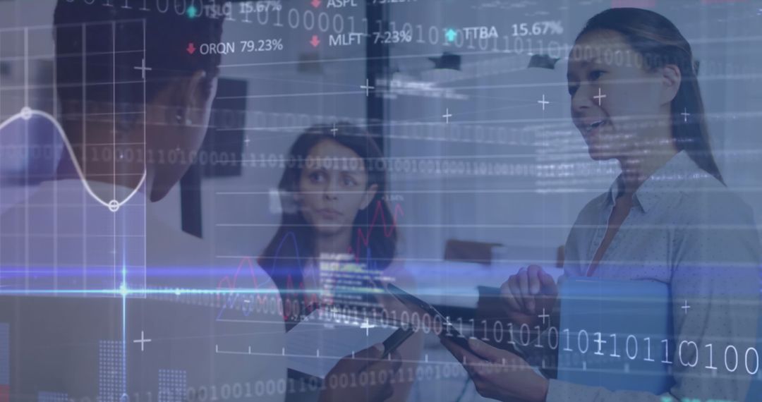 Business Team Analyzing Digital Data Reports