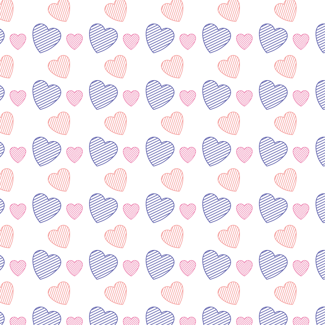 Colorful Hearts Pattern on Transparent Background
