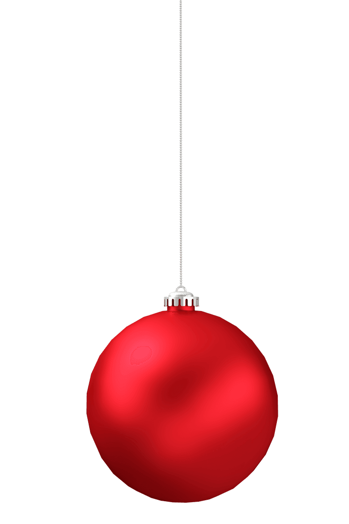 Red Christmas Ornament on Transparent Background Vector