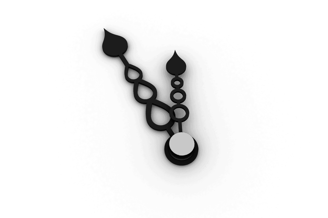 Transparent Vector Illustration of Modern Watch Hands