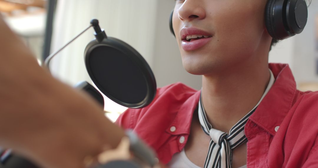 Asian Botanist Recording Nature Observations in Modern Studio Setup