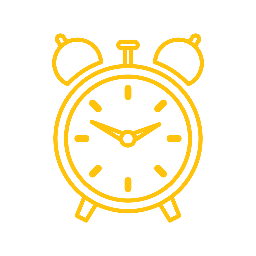 Transparent Yellow Alarm Clock Icon Isolated