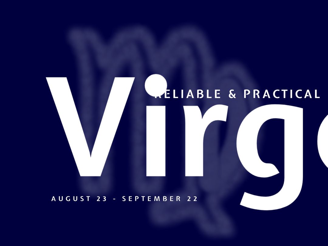 Virgo Zodiac Sign Banner with Reliability and Practicality